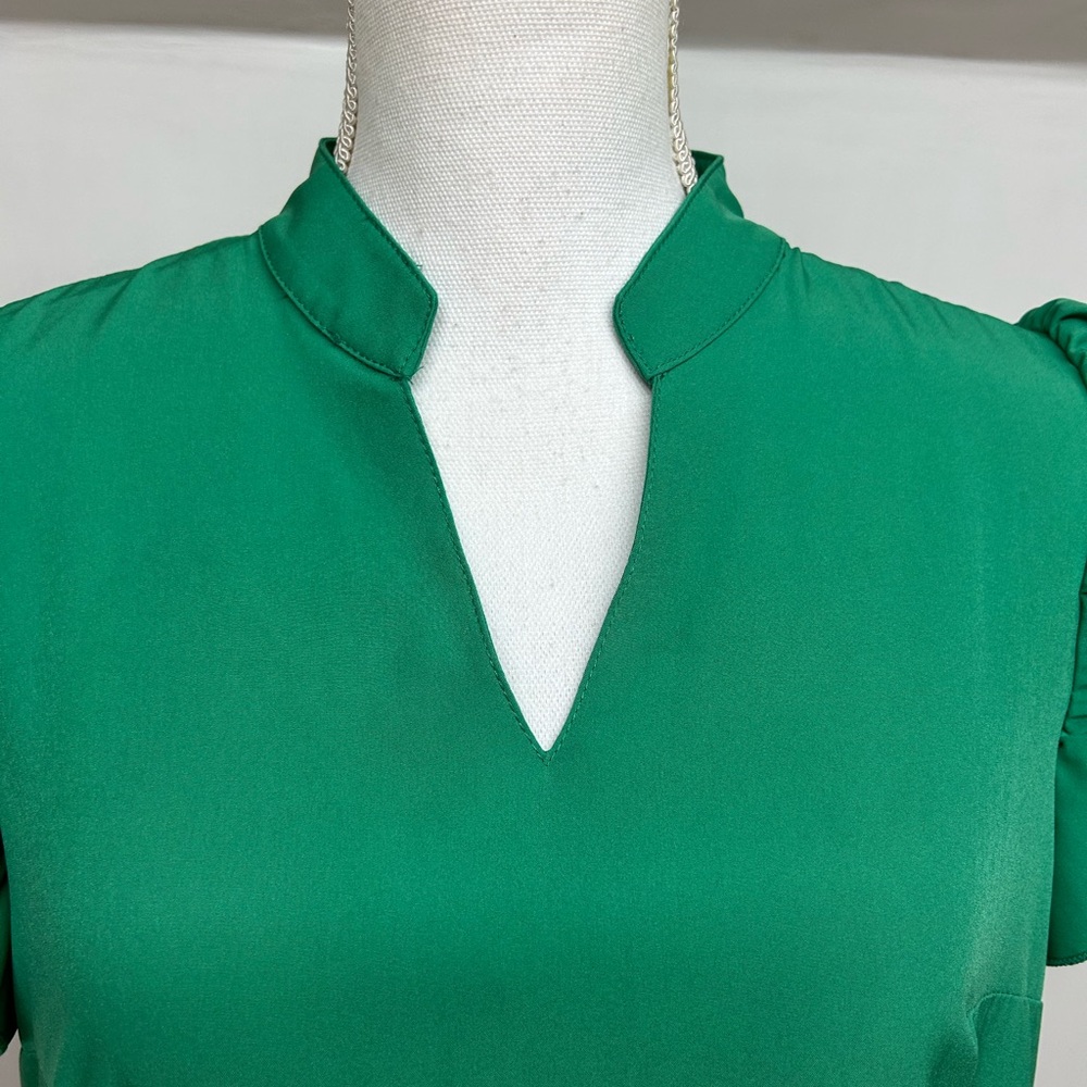 Green Maxi Ruffle Sleeve Dress size L - Picture 3 of 5